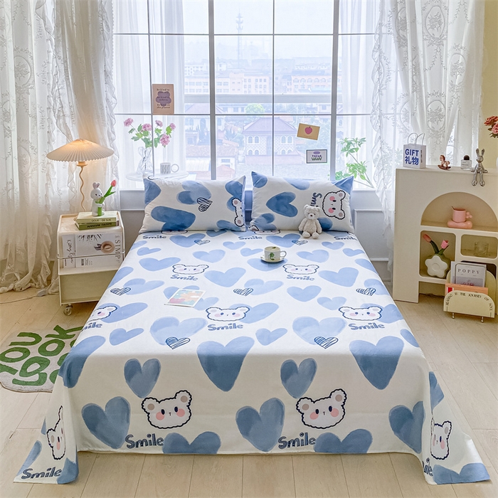 澜妃 2025新款12868全棉纯棉印花床单 甜心小熊