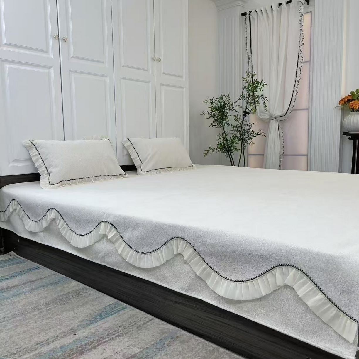 91家纺网 家纺一手货源 找家纺 （总）暖木杨 2025新款榻榻米床盖炕盖防滑耐磨可机洗床盖可定制尺寸异形拐角-云朵之梦