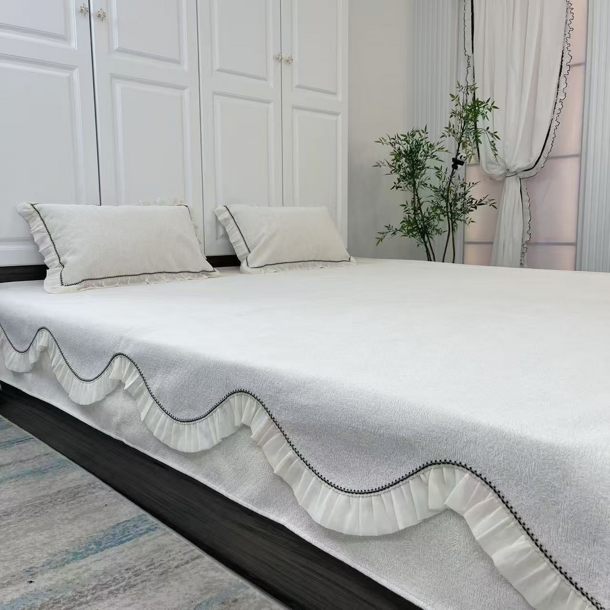 91家纺网 家纺一手货源 找家纺 （总）暖木杨 2025新款榻榻米床盖炕盖防滑耐磨可机洗床盖可定制尺寸异形拐角-云朵之梦