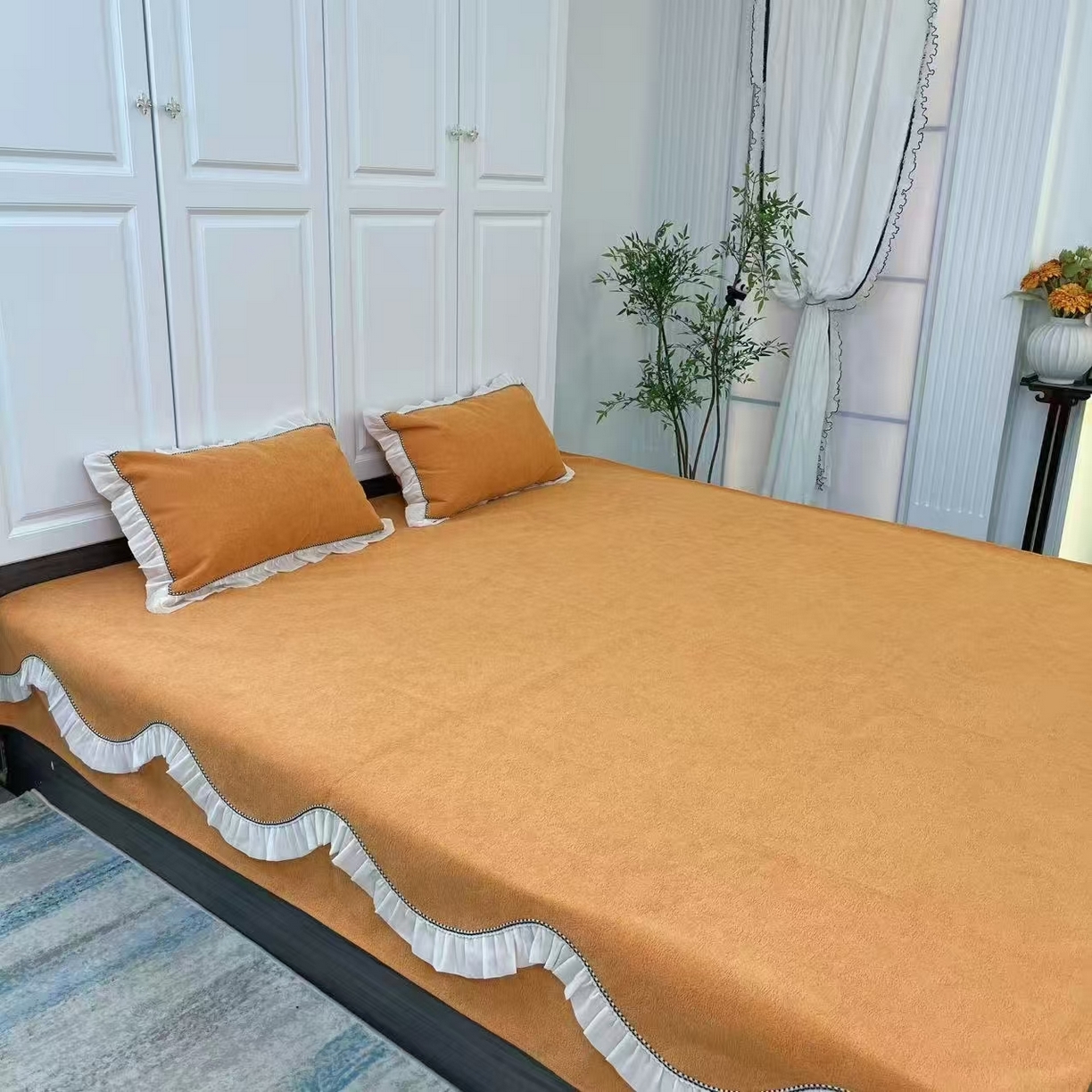 91家纺网 家纺一手货源 找家纺 （总）暖木杨 2025新款榻榻米床盖炕盖防滑耐磨可机洗床盖可定制尺寸异形拐角-云朵之梦