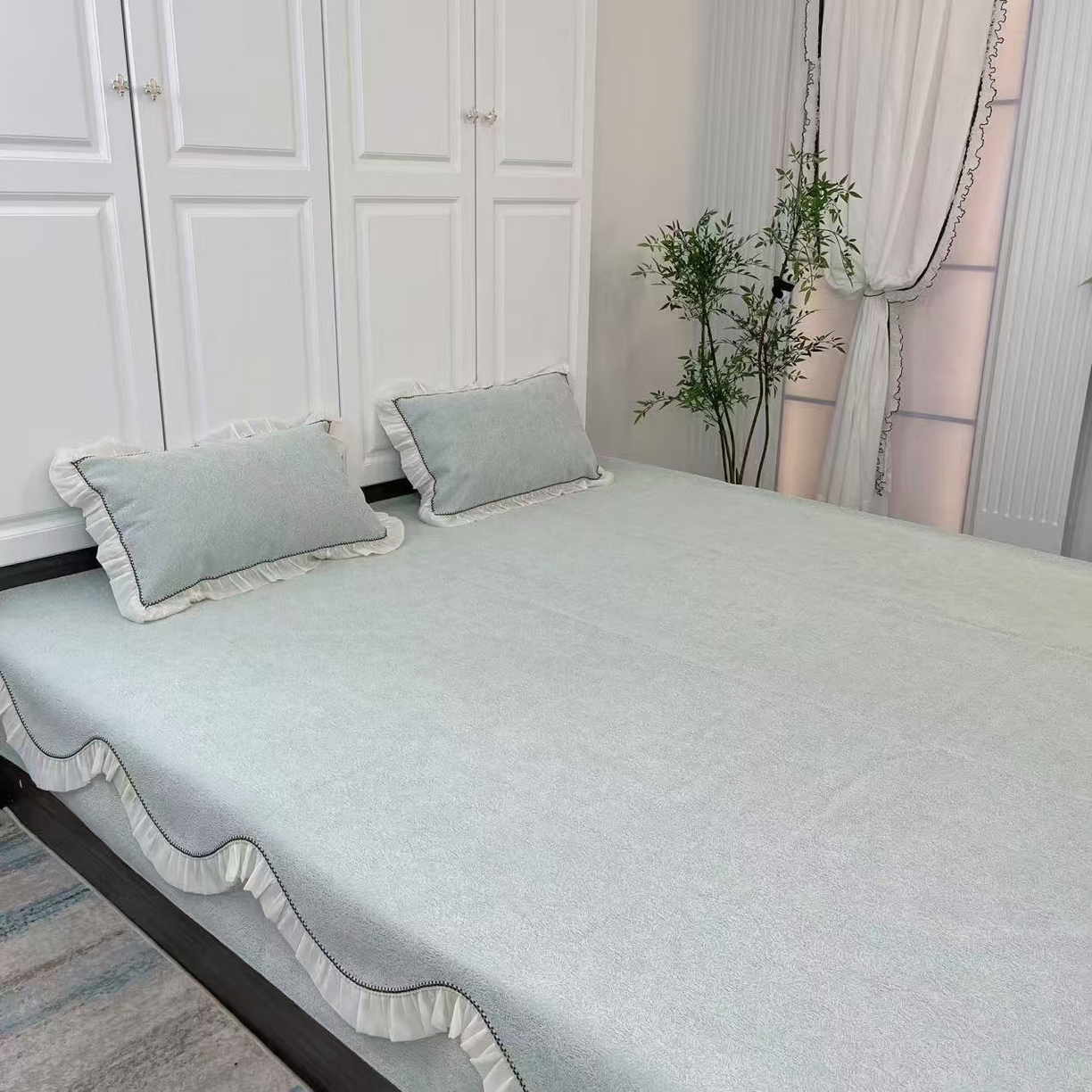 91家纺网 家纺一手货源 找家纺 （总）暖木杨 2025新款榻榻米床盖炕盖防滑耐磨可机洗床盖可定制尺寸异形拐角-云朵之梦