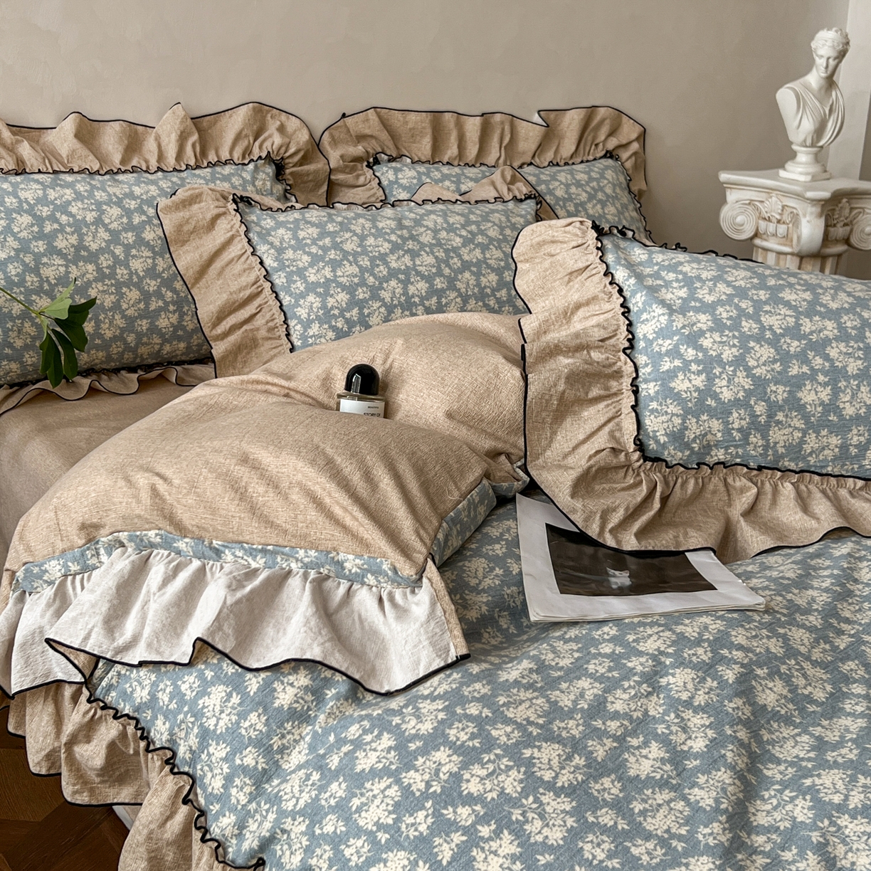 91家纺网 家纺一手货源 找家纺 （总）柔享家（原芷澜家纺） 2025新款秋冬新品A类高克重亚麻复古风原麻棉麻系列四件套