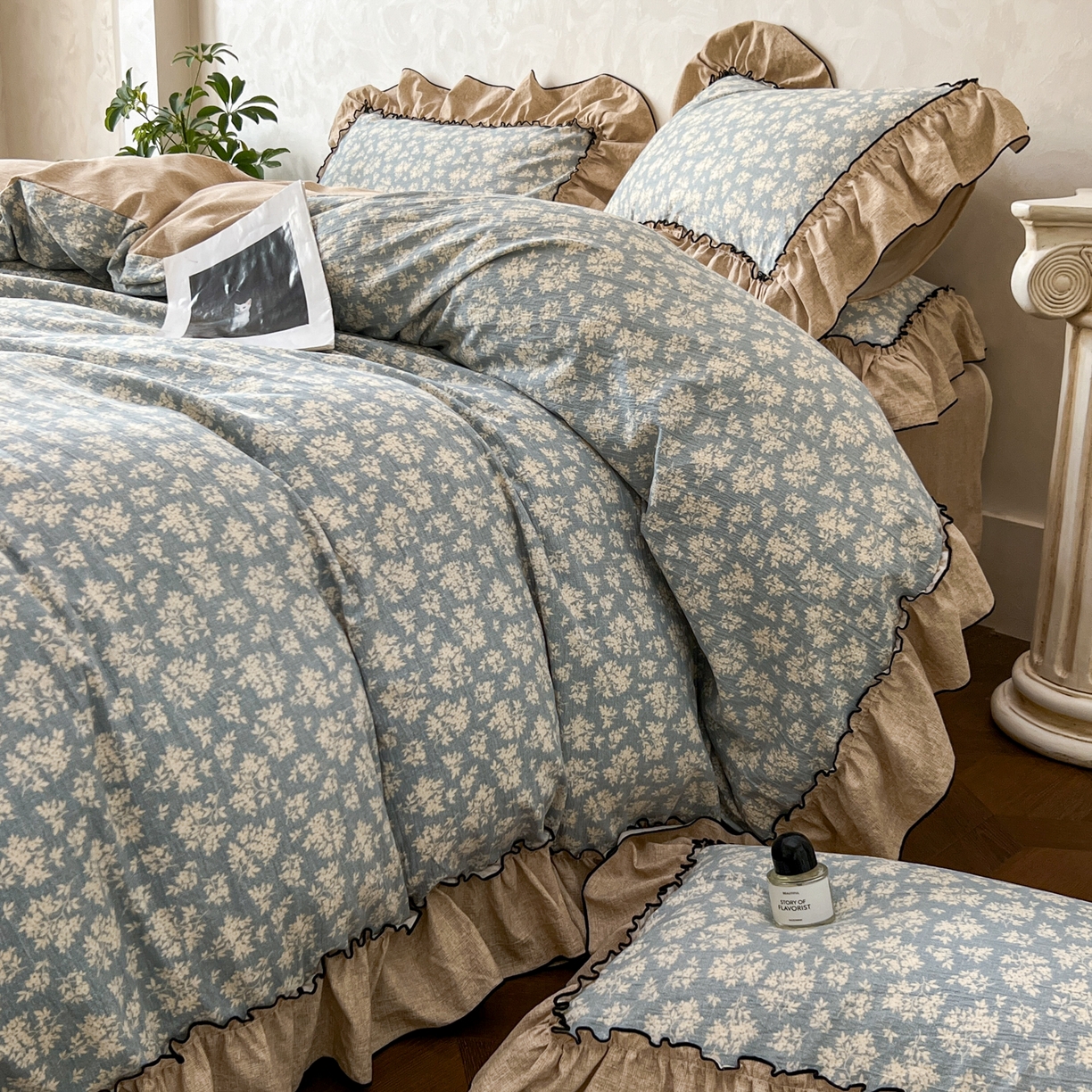 91家纺网 家纺一手货源 找家纺 （总）柔享家（原芷澜家纺） 2025新款秋冬新品A类高克重亚麻复古风原麻棉麻系列四件套