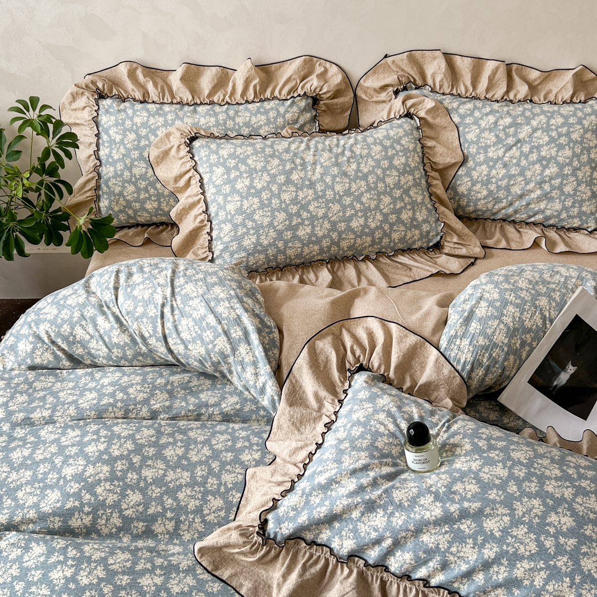 91家纺网 家纺一手货源 找家纺 柔享家（原芷澜家纺） 2025新款秋冬新品A类高克重亚麻复古风原麻棉麻系列四件套 风畔