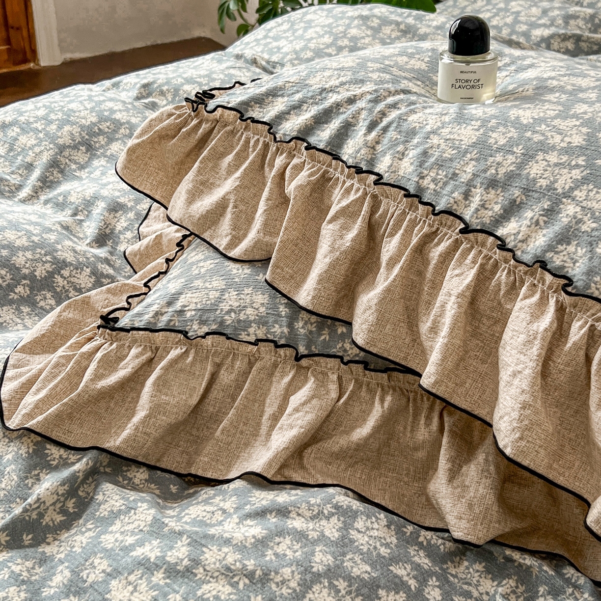 91家纺网 家纺一手货源 找家纺 柔享家（原芷澜家纺） 2025新款秋冬新品A类高克重亚麻复古风原麻棉麻系列四件套 风畔