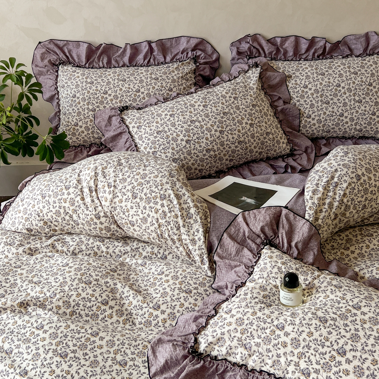 91家纺网 家纺一手货源 找家纺 柔享家（原芷澜家纺） 2025新款秋冬新品A类高克重亚麻复古风原麻棉麻系列四件套 亦柔