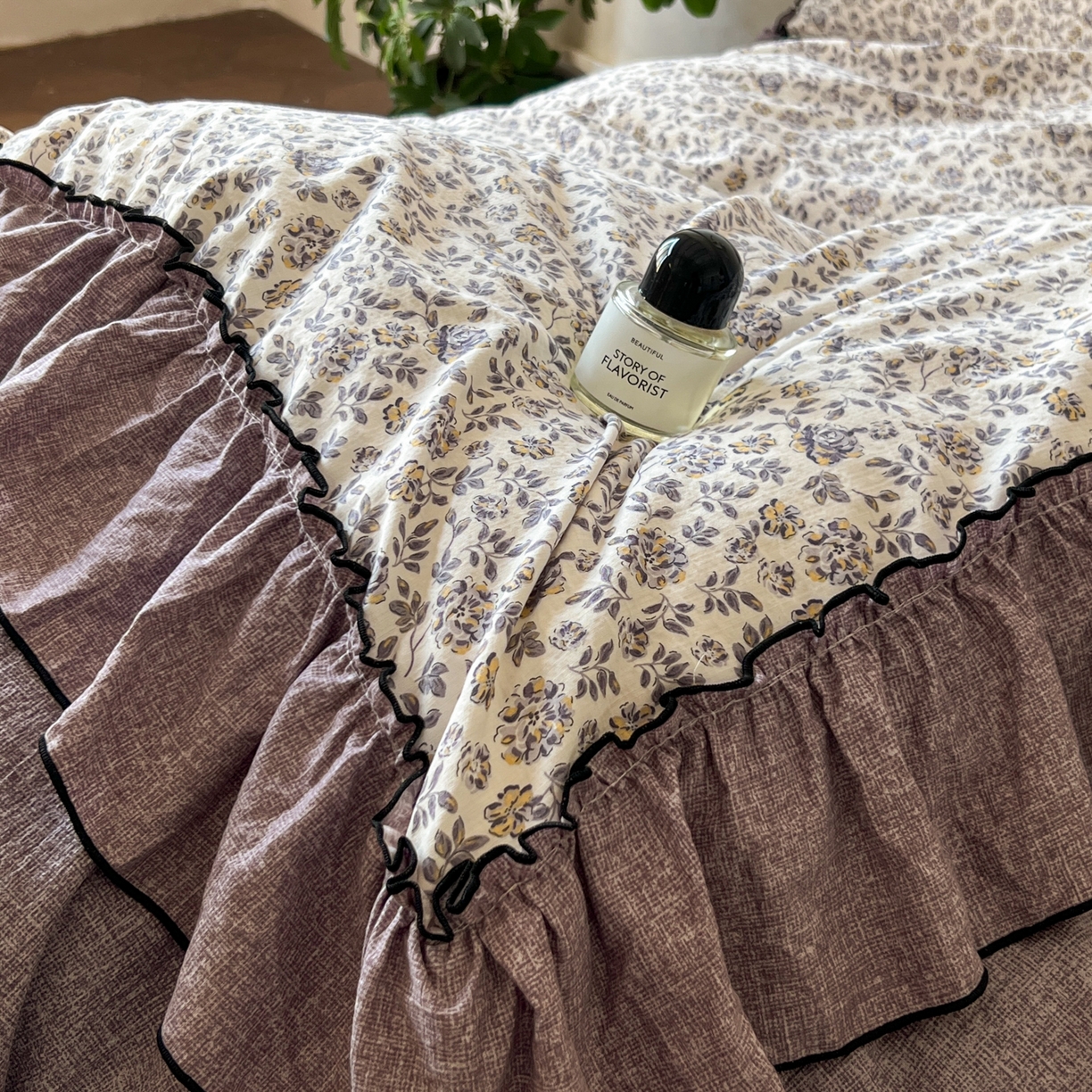 91家纺网 家纺一手货源 找家纺 柔享家（原芷澜家纺） 2025新款秋冬新品A类高克重亚麻复古风原麻棉麻系列四件套 亦柔