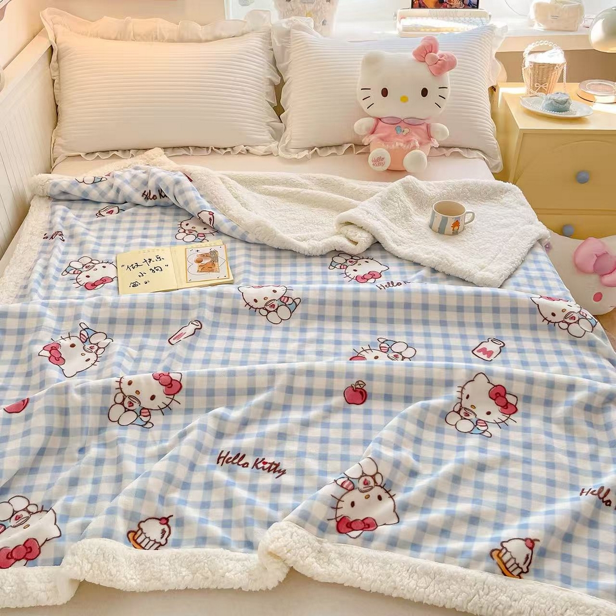 91家纺网 家纺一手货源 找家纺 （总）葡萄家 2025新款A类三丽鸥正版授权少女可爱卡通加厚牛奶绒羊羔绒多功能四季毛毯毯子