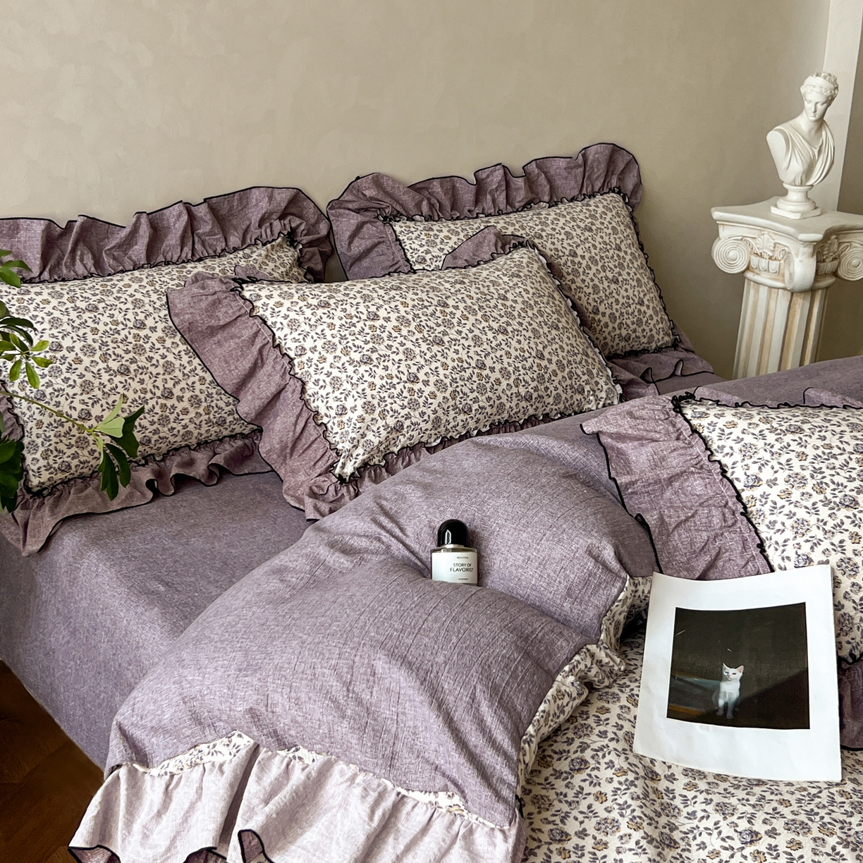 91家纺网 家纺一手货源 找家纺 柔享家（原芷澜家纺） 2025新款秋冬新品A类高克重亚麻复古风原麻棉麻系列四件套 亦柔