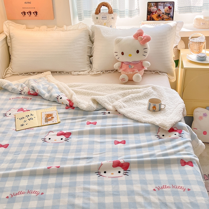 91家纺网 家纺一手货源 找家纺 （总）葡萄家 2025新款A类三丽鸥正版授权少女可爱卡通加厚牛奶绒羊羔绒多功能四季毛毯毯子