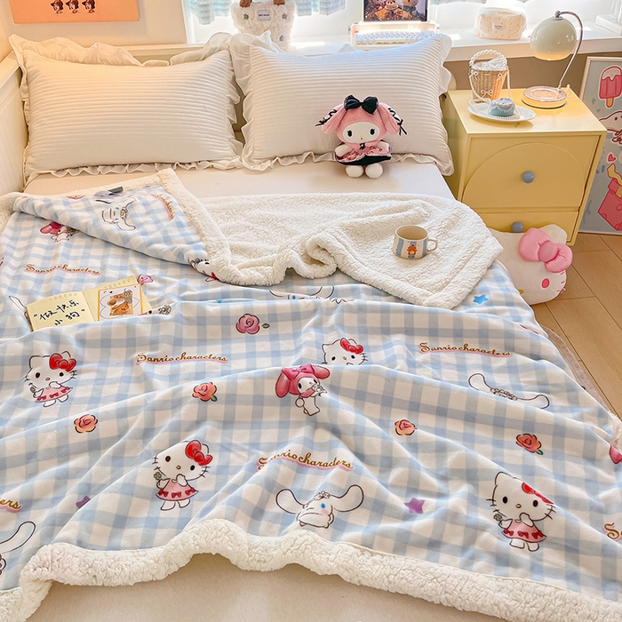 91家纺网 家纺一手货源 找家纺 （总）葡萄家 2025新款A类三丽鸥正版授权少女可爱卡通加厚牛奶绒羊羔绒多功能四季毛毯毯子