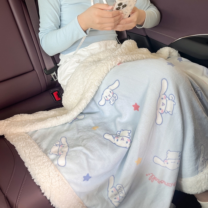 91家纺网 家纺一手货源 找家纺 葡萄家 2025新款A类三丽鸥正版授权少女可爱卡通加厚牛奶绒羊羔绒多功能四季毛毯毯子 绒毛毯-MT三丽鸥迷你大耳狗