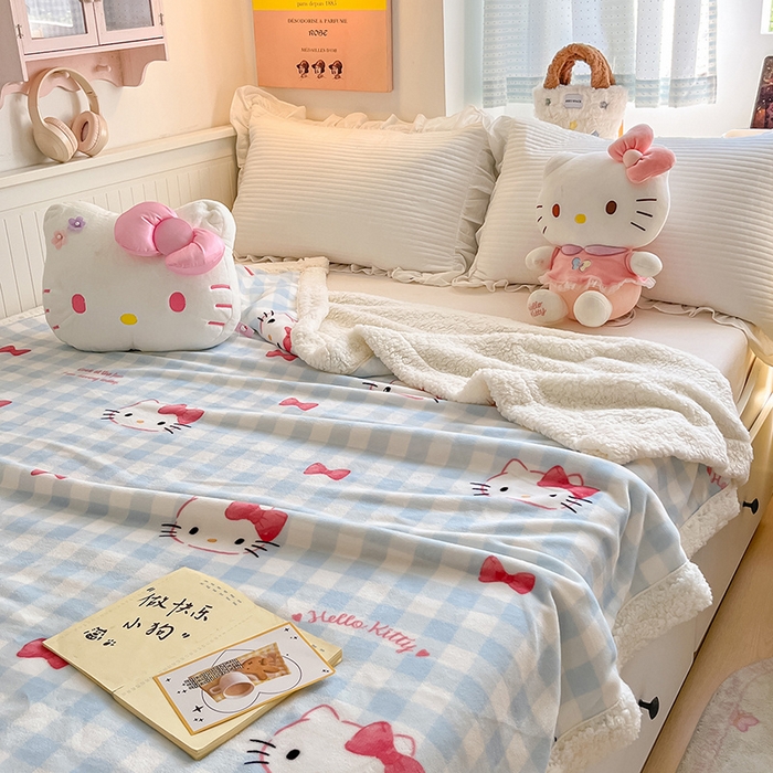 91家纺网 家纺一手货源 找家纺 （总）葡萄家 2025新款A类三丽鸥正版授权少女可爱卡通加厚牛奶绒羊羔绒多功能四季毛毯毯子