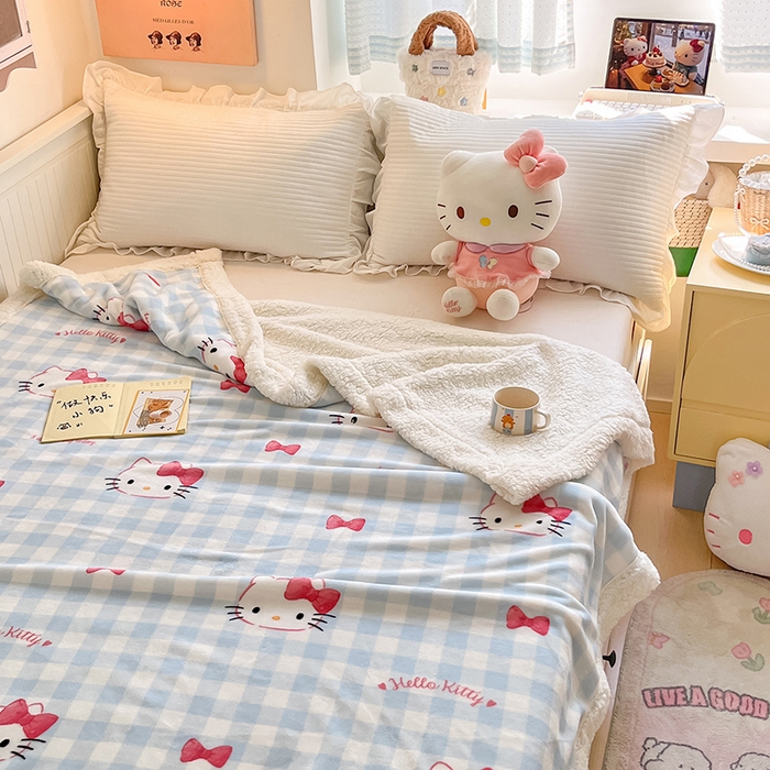 91家纺网 家纺一手货源 找家纺 （总）葡萄家 2025新款A类三丽鸥正版授权少女可爱卡通加厚牛奶绒羊羔绒多功能四季毛毯毯子