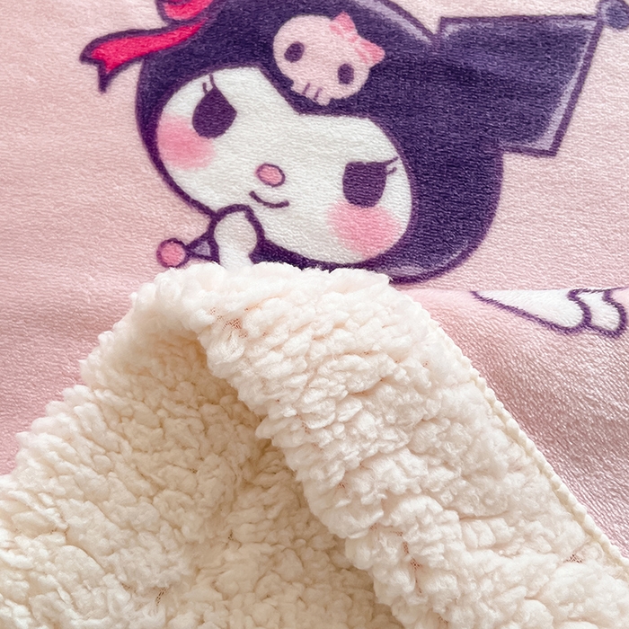 91家纺网 家纺一手货源 找家纺 葡萄家 2025新款A类三丽鸥正版授权少女可爱卡通加厚牛奶绒羊羔绒多功能四季毛毯毯子 绒毛毯-MT三丽鸥粉梦库洛米