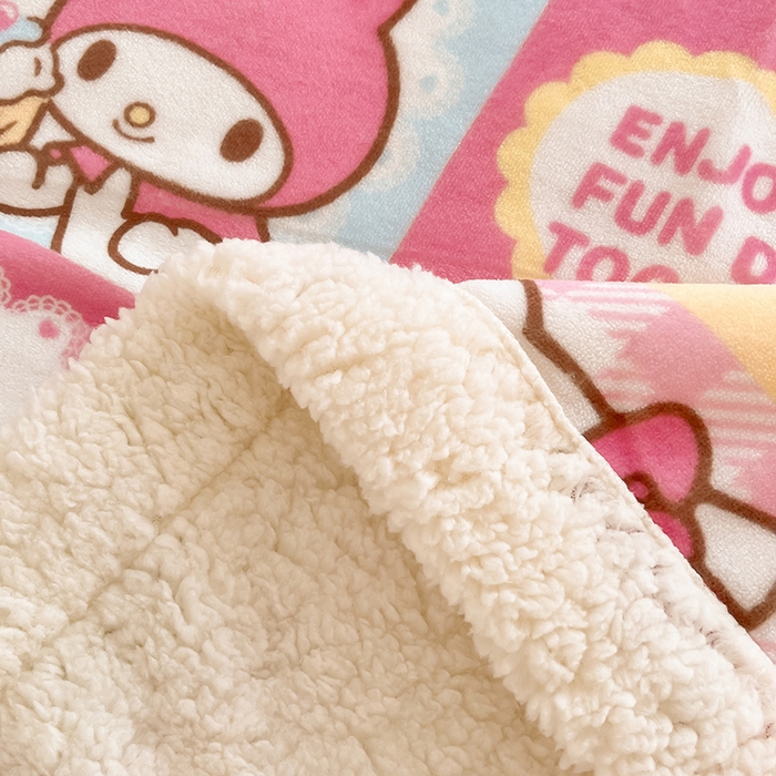 91家纺网 家纺一手货源 找家纺 葡萄家 2025新款A类三丽鸥正版授权少女可爱卡通加厚牛奶绒羊羔绒多功能四季毛毯毯子 绒毛毯-MT三丽鸥糖果甜心