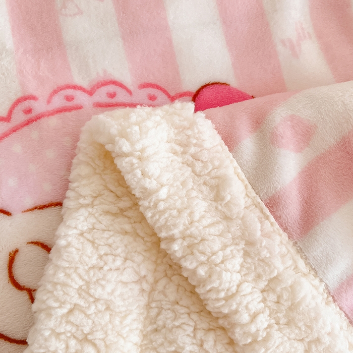 91家纺网 家纺一手货源 找家纺 葡萄家 2025新款A类三丽鸥正版授权少女可爱卡通加厚牛奶绒羊羔绒多功能四季毛毯毯子 绒毛毯-MT三丽鸥粉条美乐蒂