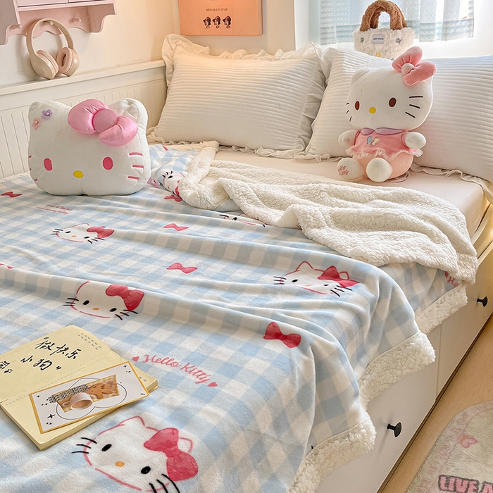 91家纺网 家纺一手货源 找家纺 （总）葡萄家 2025新款A类三丽鸥正版授权少女可爱卡通加厚牛奶绒羊羔绒多功能四季毛毯毯子