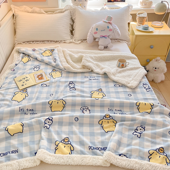 91家纺网 家纺一手货源 找家纺 （总）葡萄家 2025新款A类三丽鸥正版授权少女可爱卡通加厚牛奶绒羊羔绒多功能四季毛毯毯子