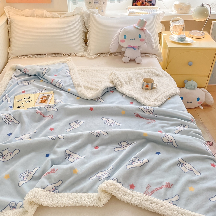 葡萄家 2025新款A类三丽鸥正版授权少女可爱卡通加厚牛奶绒羊羔绒多功能四季毛毯毯子 绒毛毯-MT三丽鸥迷你大耳狗