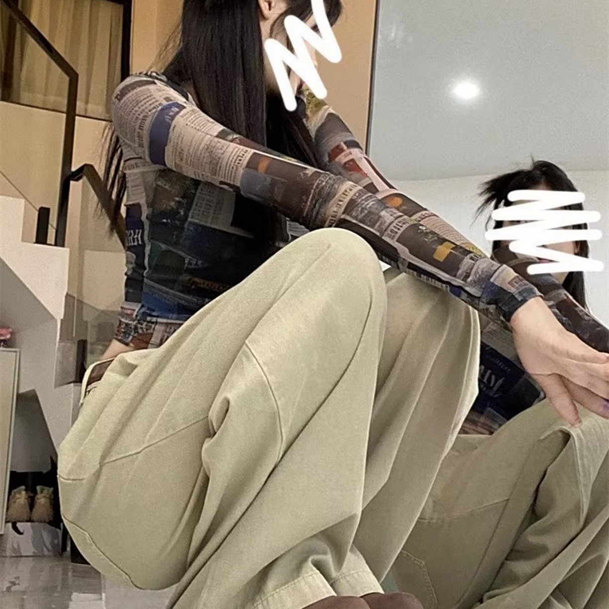 91家纺网 家纺一手货源 找家纺 洛兰沙家居馆【只代发】【只代发】 2025新款白色垂感直筒休闲裤女秋季2023新款美式工装裤宽松阔腿裤拖地牛仔裤6 杏色