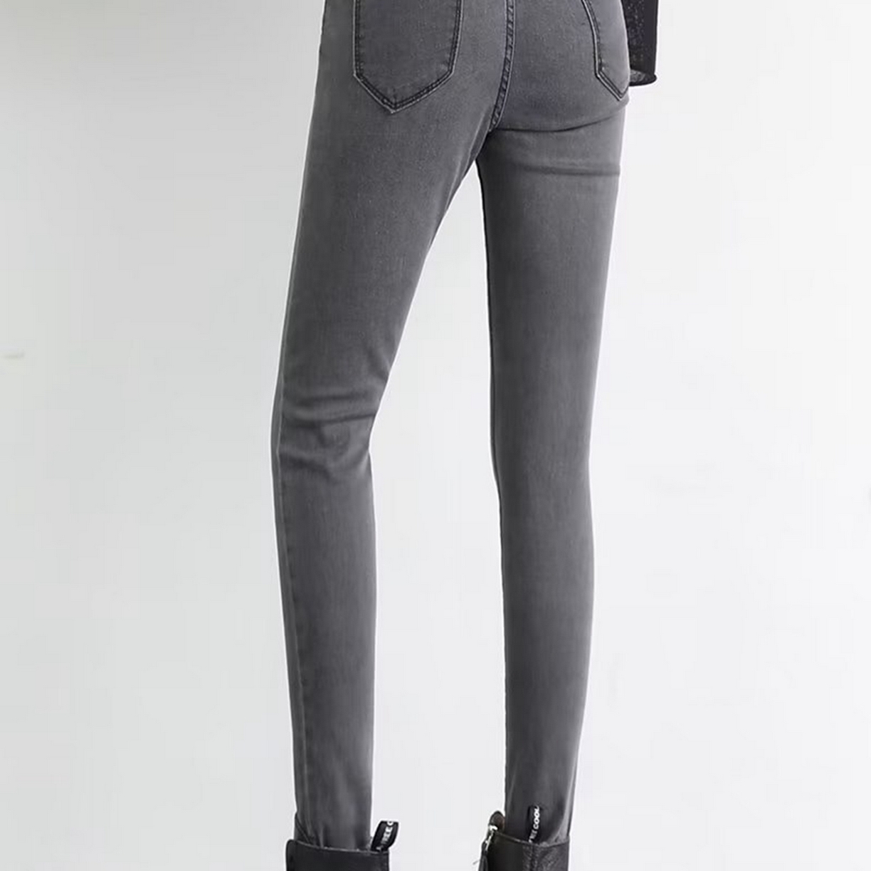 91家纺网 家纺一手货源 找家纺 洛兰沙家居馆【只代发】【只代发】 2025新款牛仔裤女弹力新款春秋高腰显瘦显高紧身小脚铅笔修身款卡码拍大牛仔裤9 灰色