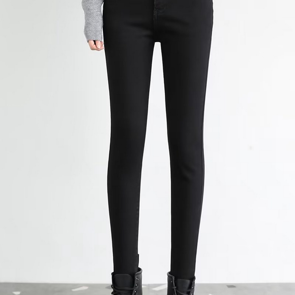 91家纺网 家纺一手货源 找家纺 洛兰沙家居馆【只代发】【只代发】 2025新款牛仔裤女弹力新款春秋高腰显瘦显高紧身小脚铅笔修身款卡码拍大牛仔裤9 黑色