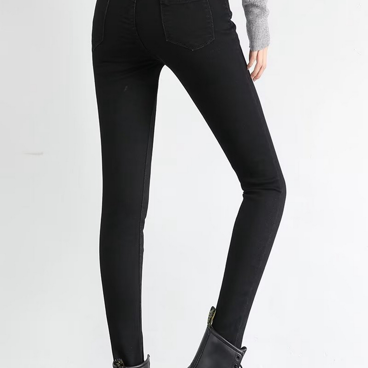 91家纺网 家纺一手货源 找家纺 洛兰沙家居馆【只代发】【只代发】 2025新款牛仔裤女弹力新款春秋高腰显瘦显高紧身小脚铅笔修身款卡码拍大牛仔裤9 黑色