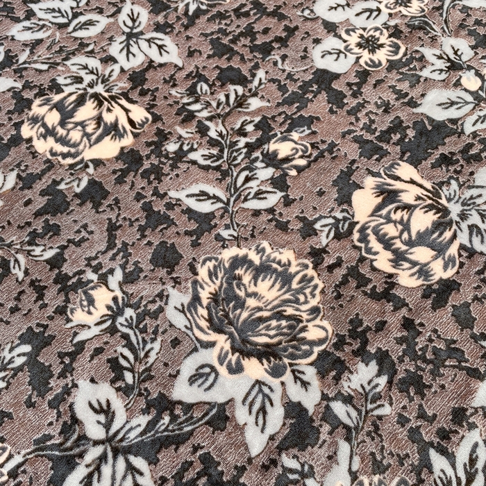 91家纺网 家纺一手货源 找家纺 库里梦家纺 2025网红直播热款美拉德加厚3D雕花牛奶绒床笠 富贵繁花-棕