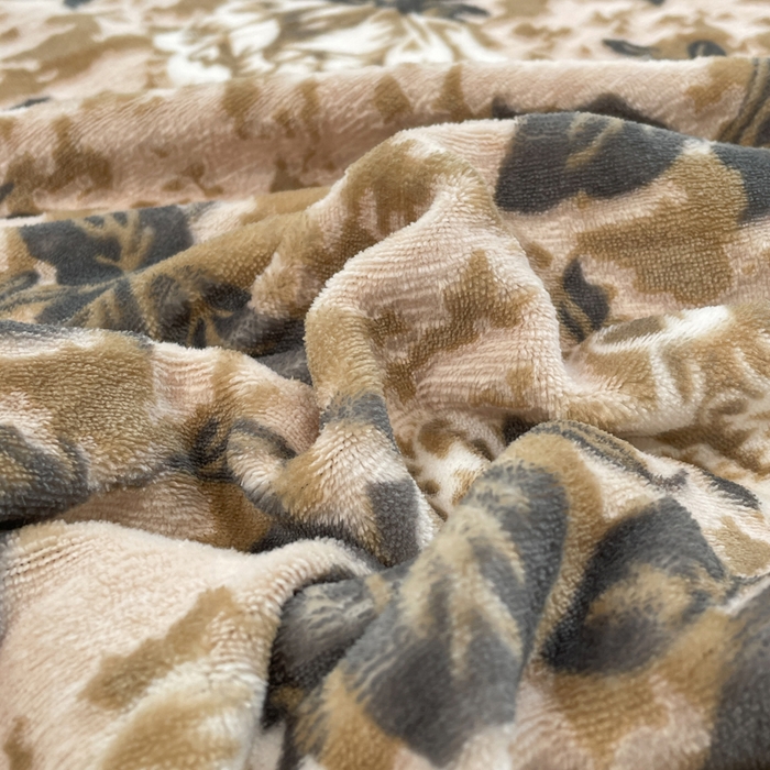 91家纺网 家纺一手货源 找家纺 库里梦家纺 2025网红直播热款美拉德加厚3D雕花牛奶绒床笠 富贵繁花-咖