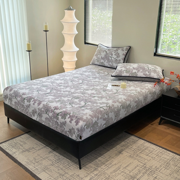 91家纺网 家纺一手货源 找家纺 库里梦家纺 2025网红直播热款美拉德加厚3D雕花牛奶绒床笠 小亭幽梦