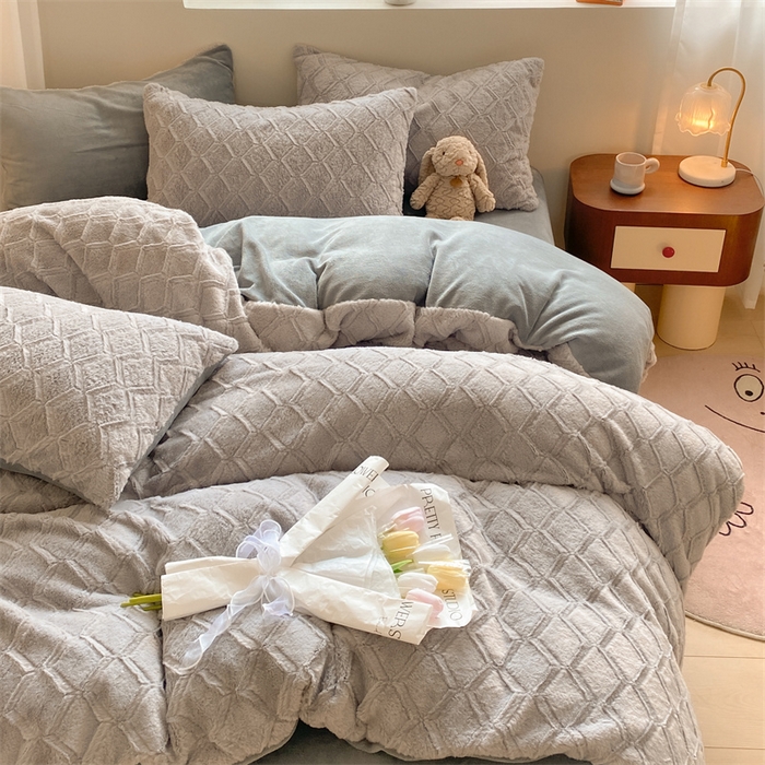 91家纺网 家纺一手货源 找家纺 （总）名兮家居 2025冬季新款加厚仿兔绒单被套