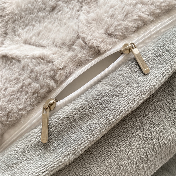 91家纺网 家纺一手货源 找家纺 名兮家居 2025冬季新款加厚仿兔绒单被套 波浪-灰