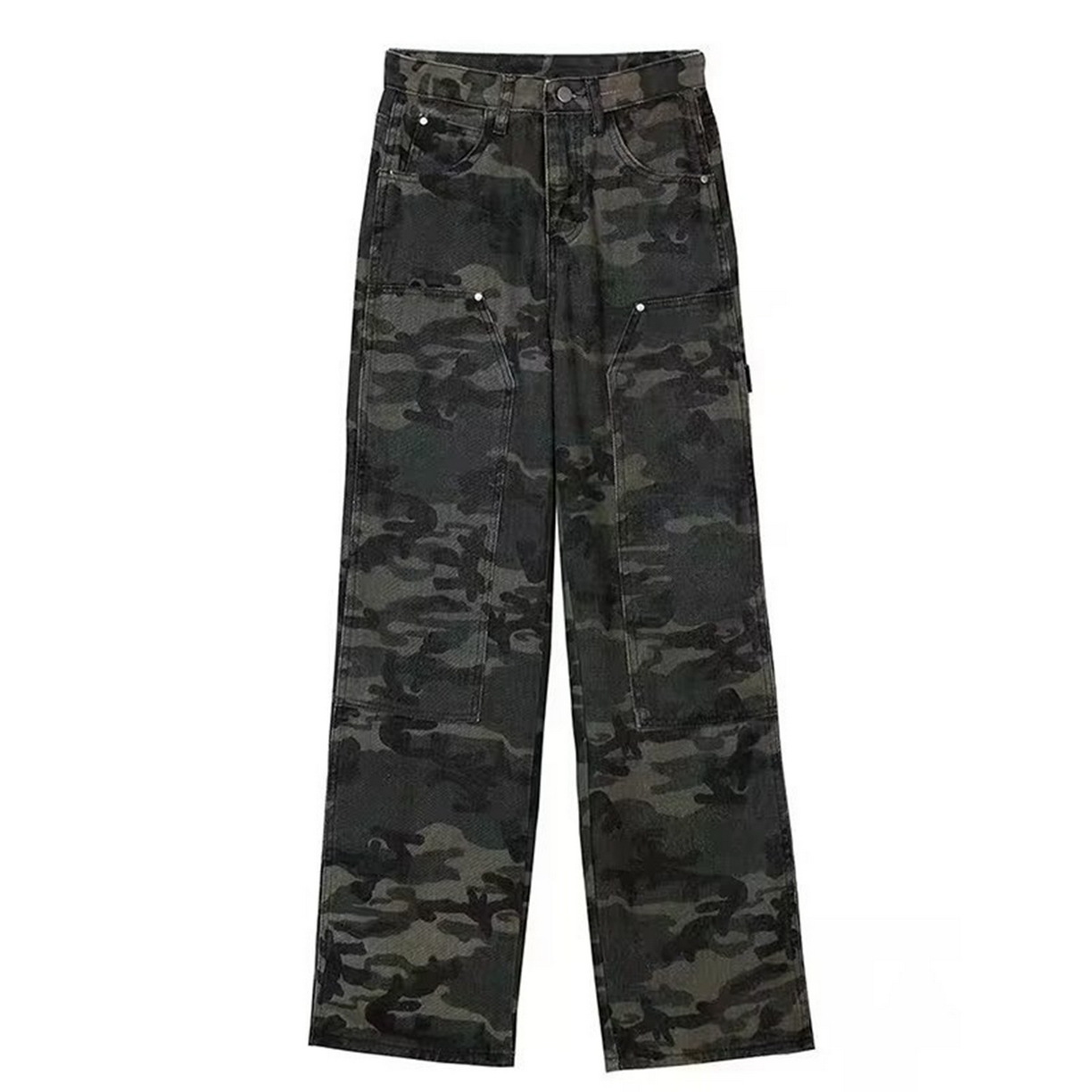 91家纺网 家纺一手货源 找家纺 （总）洛兰沙家居馆【只代发】【只代发】 2025新款只代发美式迷彩牛仔裤女春秋新款百搭复古高腰显瘦宽松直筒长裤潮批发29