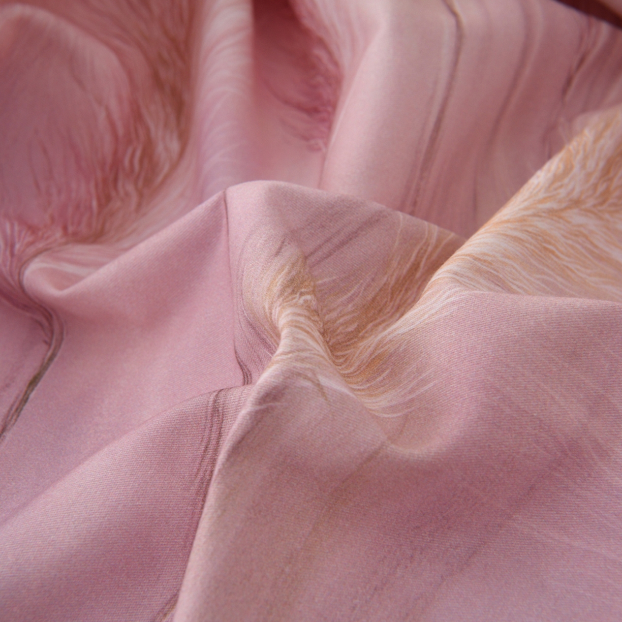 91家纺网 家纺一手货源 找家纺 润淳家居 2025新款全棉生态磨毛数码印花四件套 岸边蝴蝶 紫