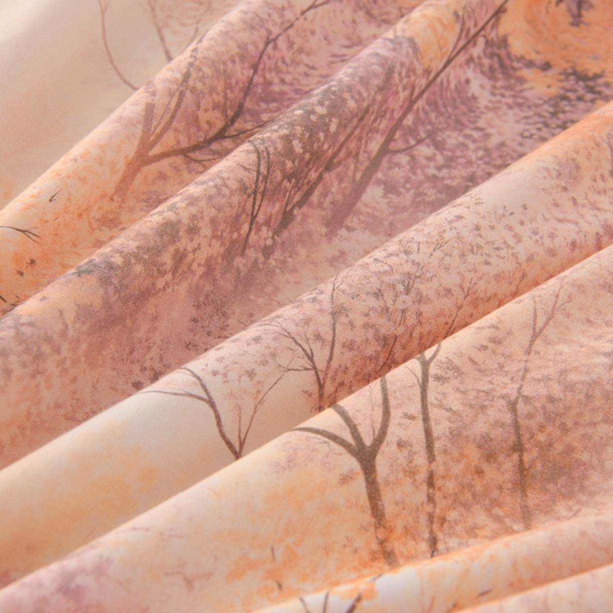 91家纺网 家纺一手货源 找家纺 润淳家居 2025新款全棉生态磨毛数码印花四件套 柏露 桔