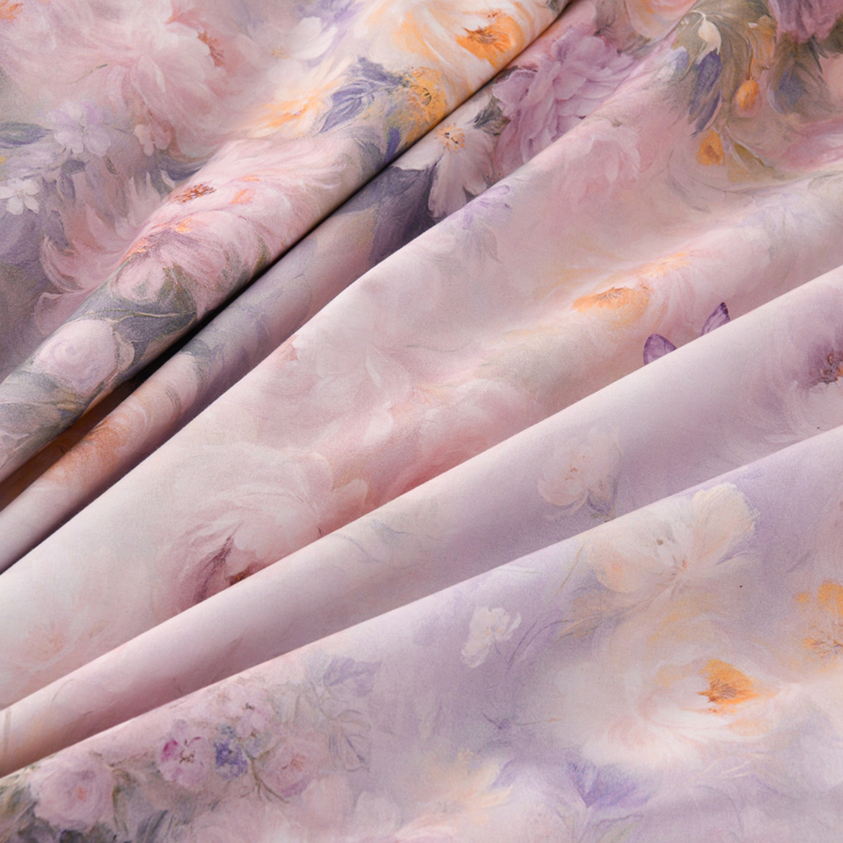 91家纺网 家纺一手货源 找家纺 润淳家居 2025新款全棉生态磨毛数码印花四件套 花暖香风 紫