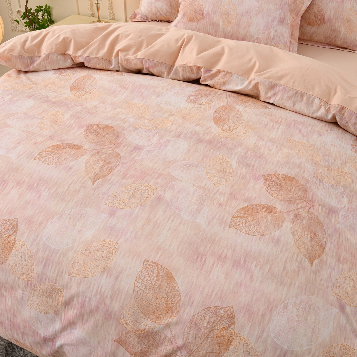 91家纺网 家纺一手货源 找家纺 润淳家居 2025新款全棉生态磨毛数码印花四件套 岚夕 咖