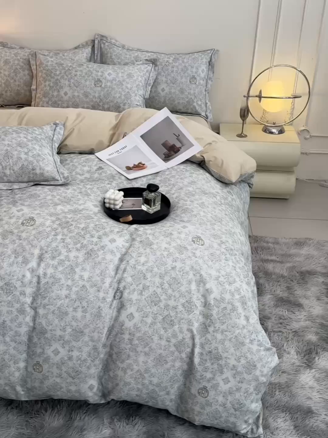 91家纺网 家纺一手货源 找家纺 润淳家居 2025新款全棉生态磨毛数码印花四件套 暮黎 绿