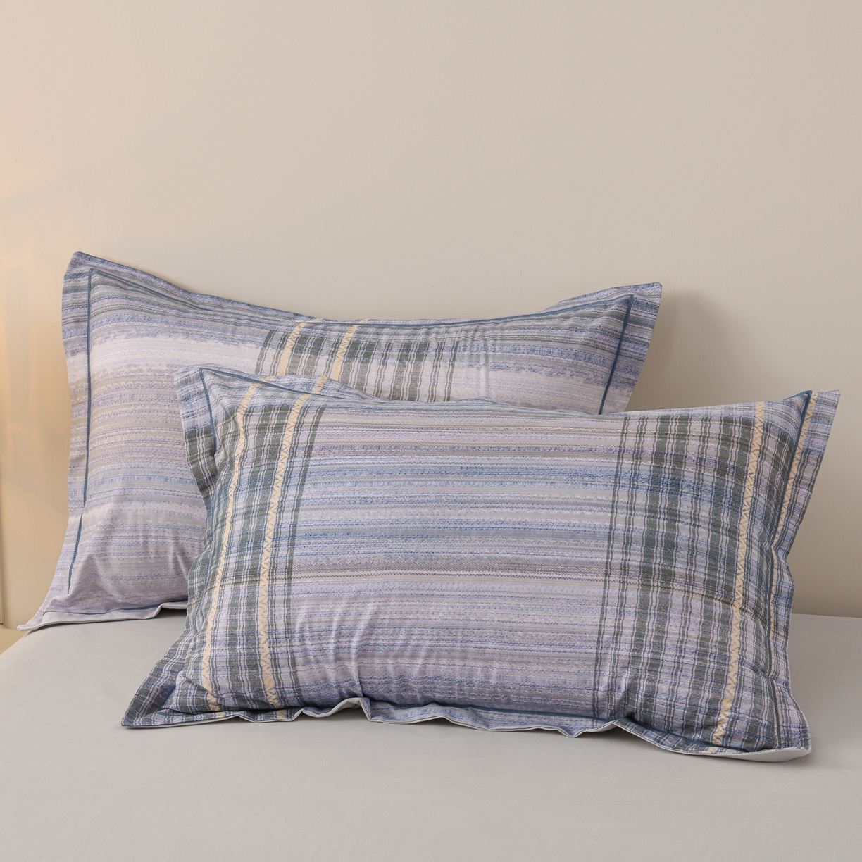 91家纺网 家纺一手货源 找家纺 润淳家居 2025新款全棉生态磨毛数码印花四件套 欧若拉 蓝