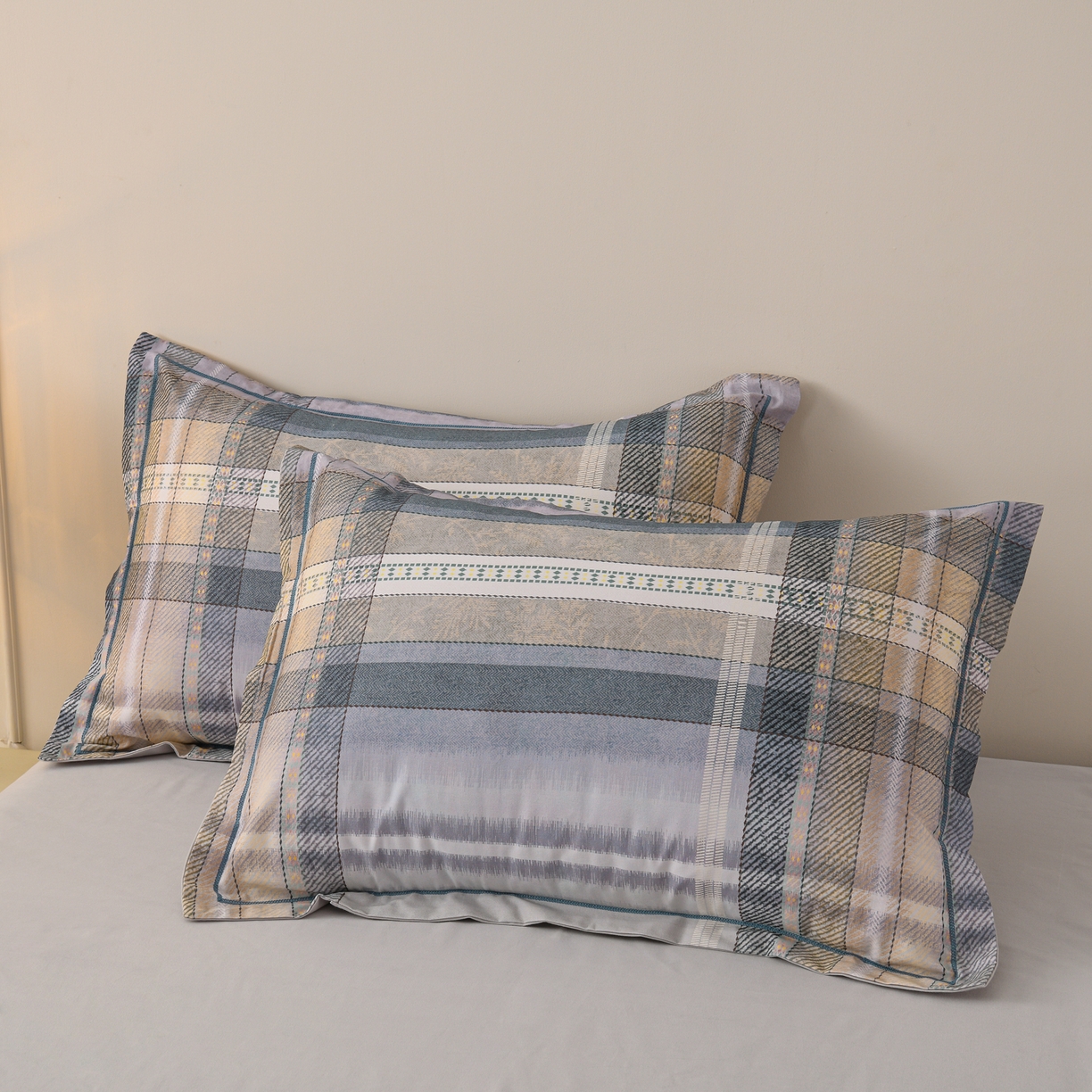 91家纺网 家纺一手货源 找家纺 润淳家居 2025新款全棉生态磨毛数码印花四件套 尚品 蓝