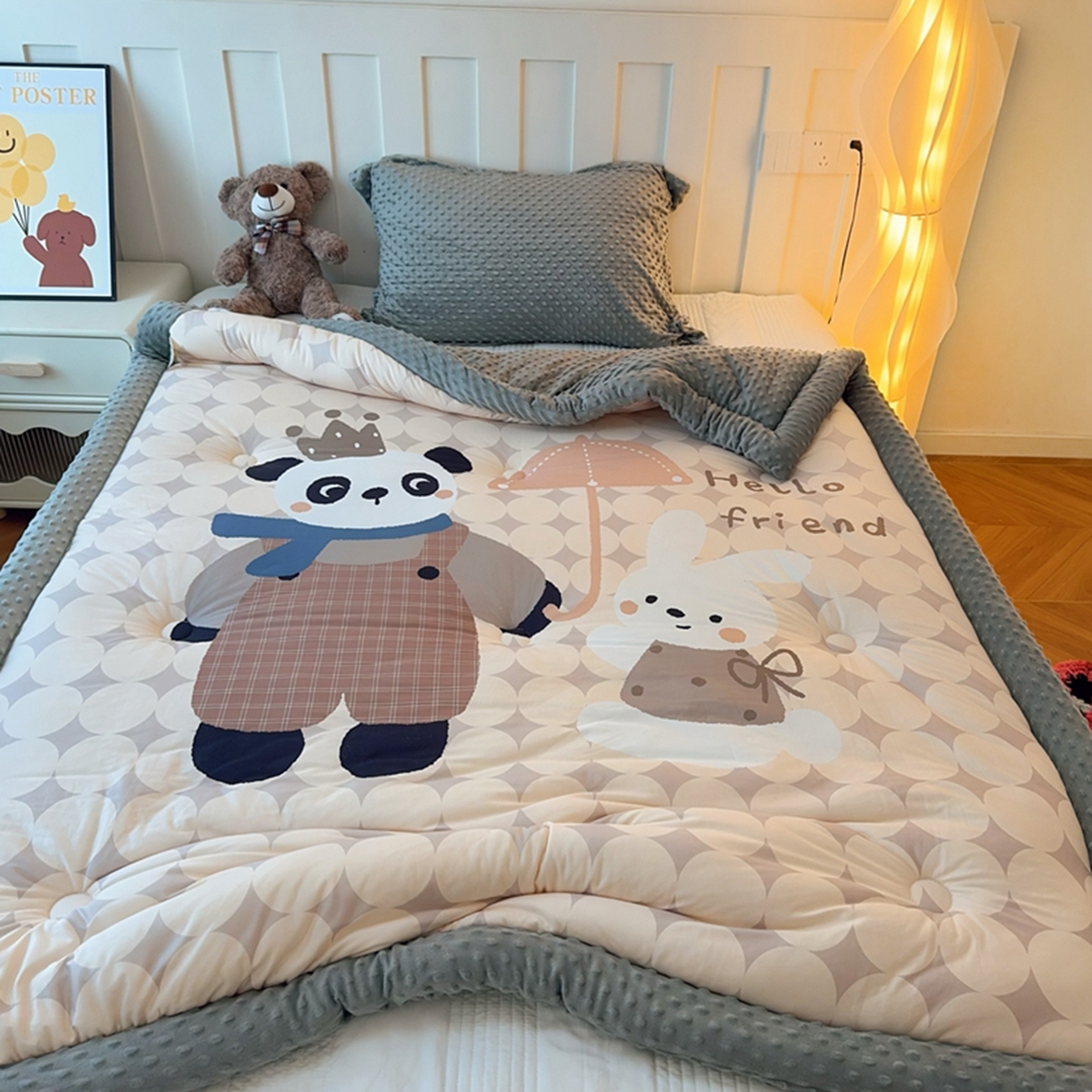 91家纺网 家纺一手货源 找家纺 （总）兜米家居 2025新款针织棉专版数码印花豆豆绒被被子被芯