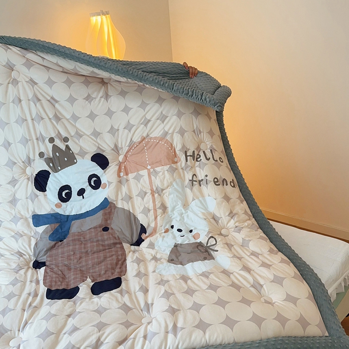 91家纺网 家纺一手货源 找家纺 （总）兜米家居 2025新款针织棉专版数码印花豆豆绒被被子被芯