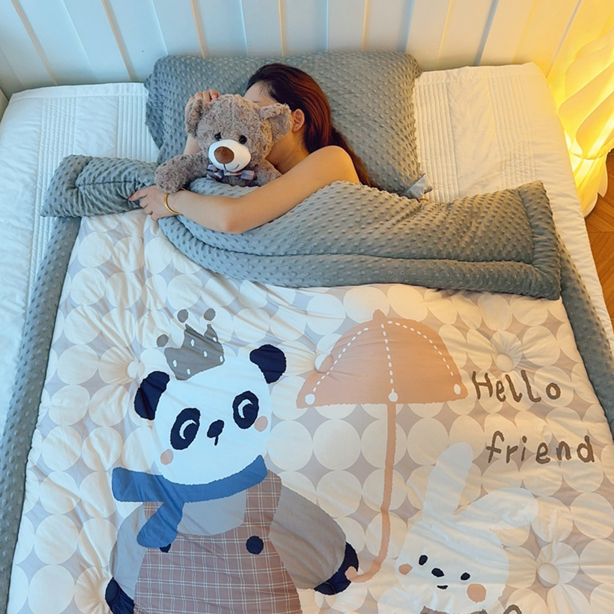 91家纺网 家纺一手货源 找家纺 （总）兜米家居 2025新款针织棉专版数码印花豆豆绒被被子被芯