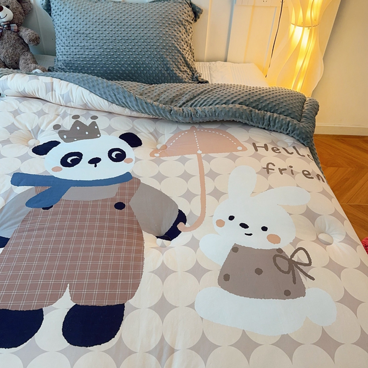 91家纺网 家纺一手货源 找家纺 （总）兜米家居 2025新款针织棉专版数码印花豆豆绒被被子被芯