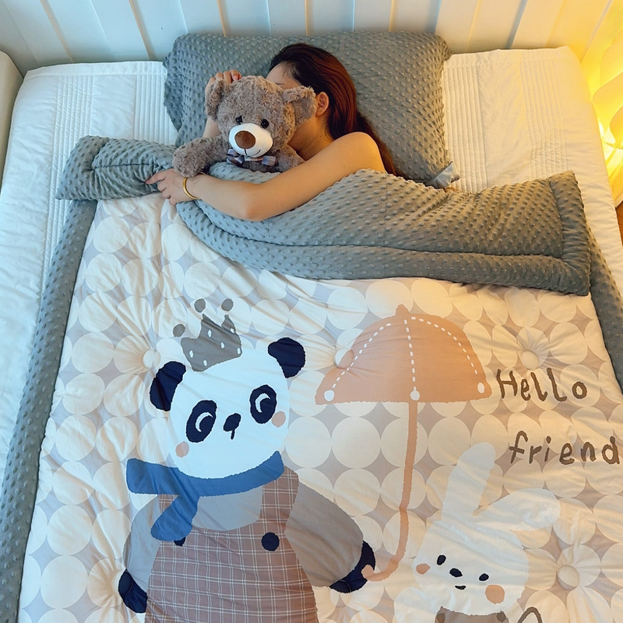 91家纺网 家纺一手货源 找家纺 （总）兜米家居 2025新款针织棉专版数码印花豆豆绒被被子被芯