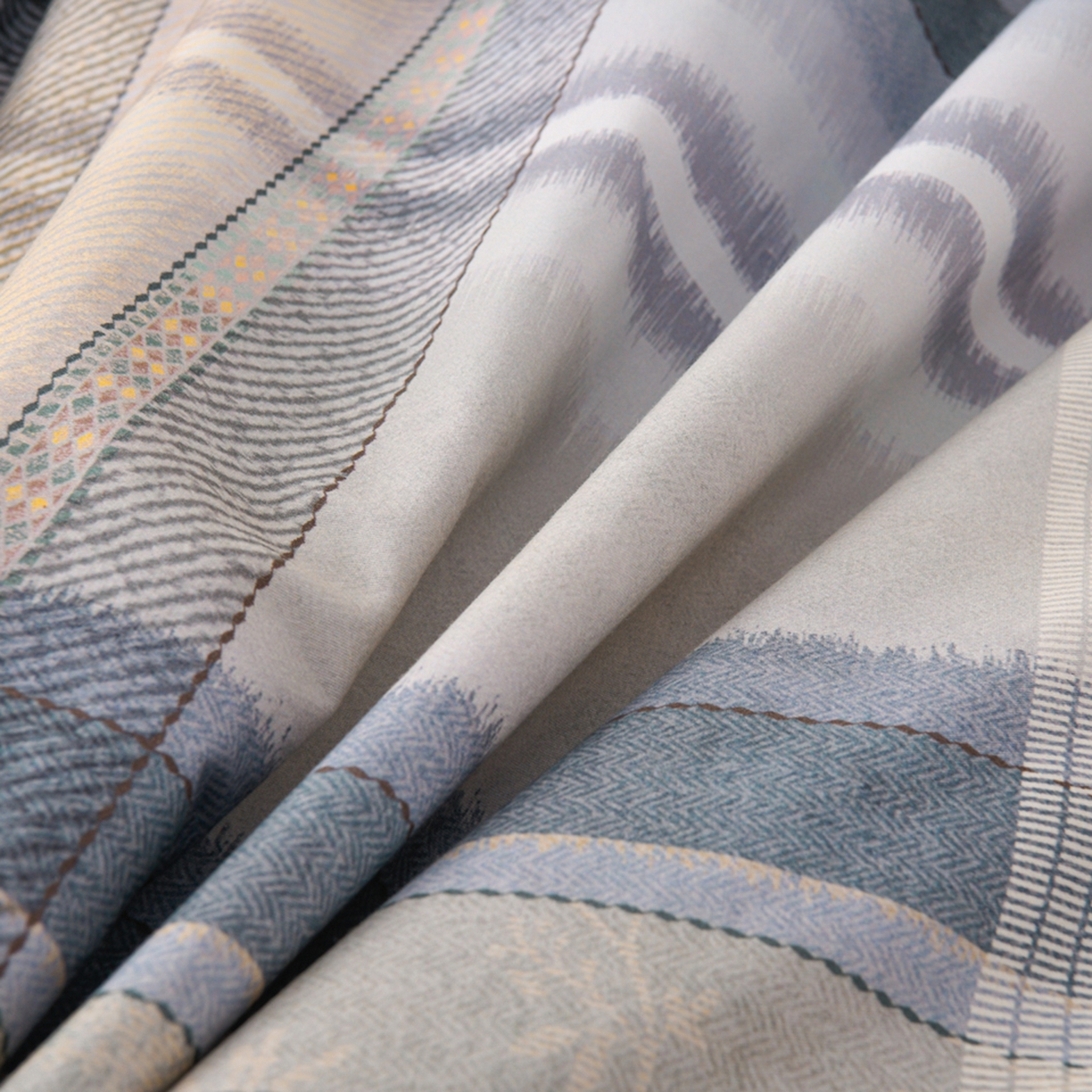 91家纺网 家纺一手货源 找家纺 润淳家居 2025新款全棉生态磨毛数码印花四件套 尚品 蓝