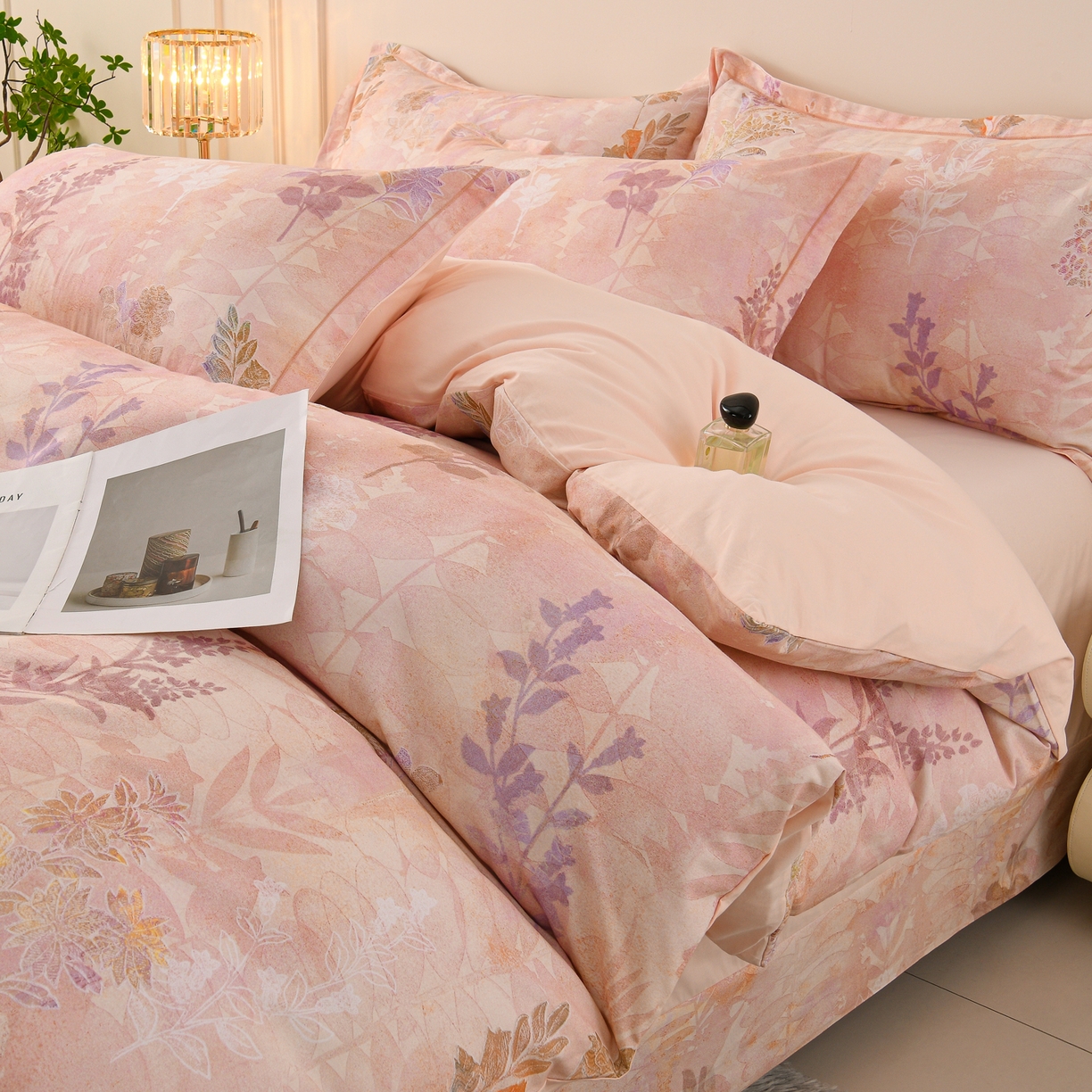 91家纺网 家纺一手货源 找家纺 润淳家居 2025新款全棉生态磨毛数码印花四件套 云海 玉