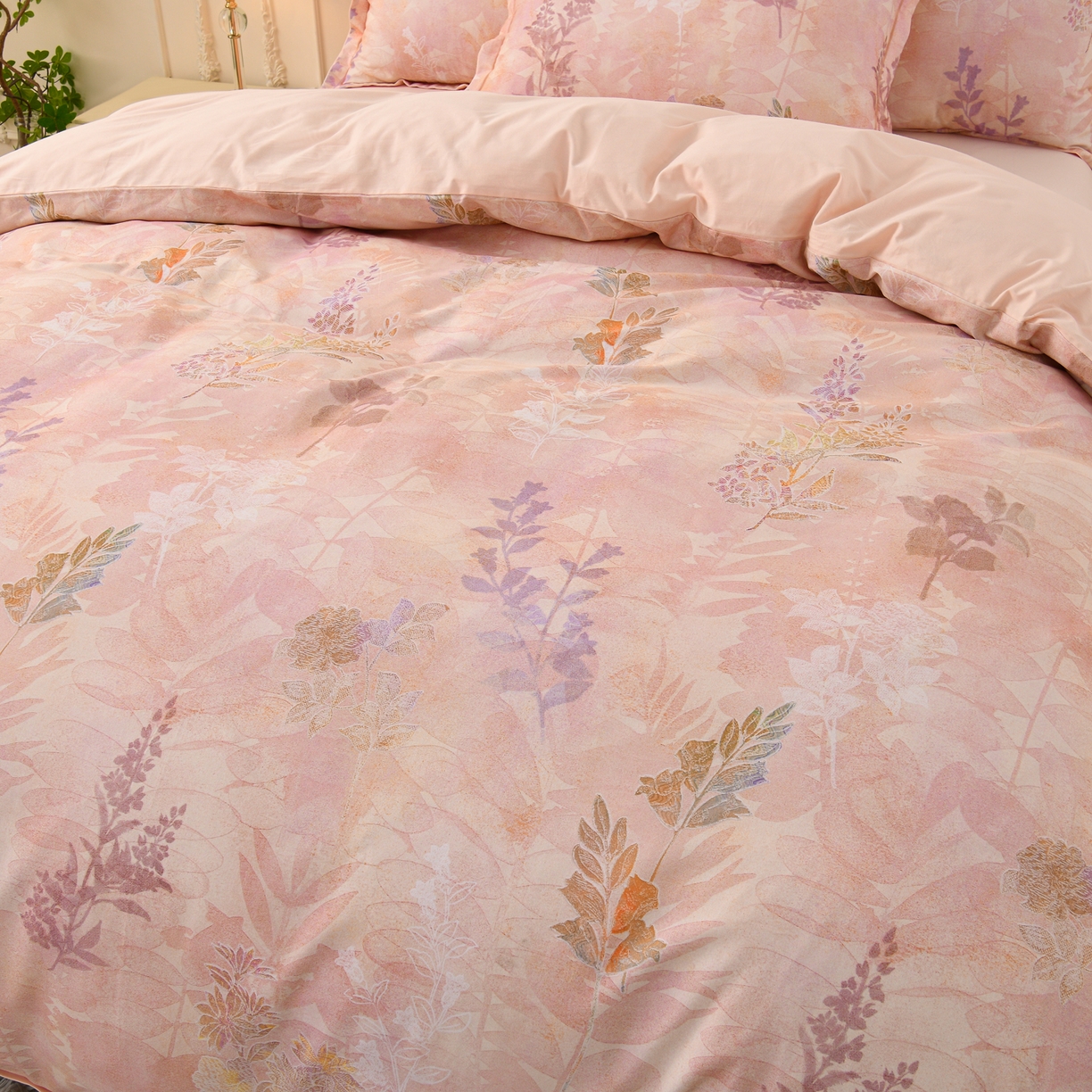 91家纺网 家纺一手货源 找家纺 润淳家居 2025新款全棉生态磨毛数码印花四件套 云海 玉