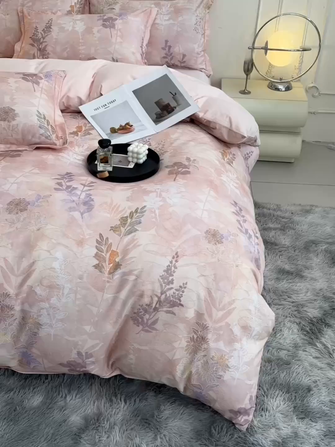 91家纺网 家纺一手货源 找家纺 润淳家居 2025新款全棉生态磨毛数码印花四件套 云海 玉